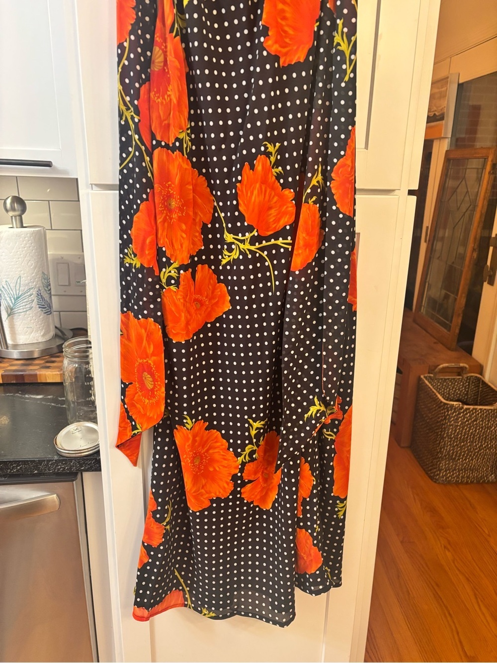 new Never Fully Dressed black poppy sophie dress in black red orange floral - Picture 10 of 11